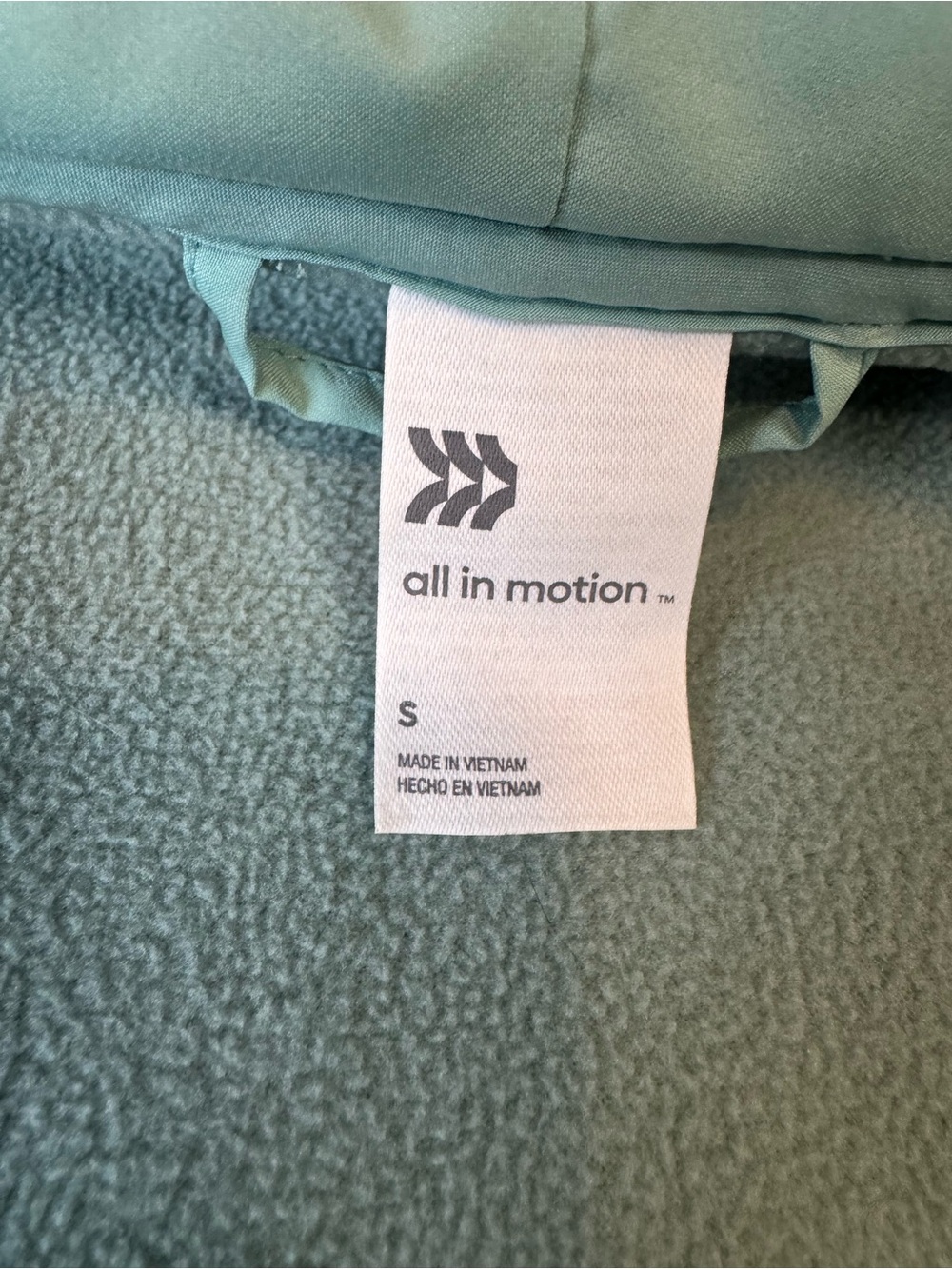all in motion Sage Minty Green Sherpa Zip-Up Hooded Jacket with Solid Panels - Picture 14 of 14